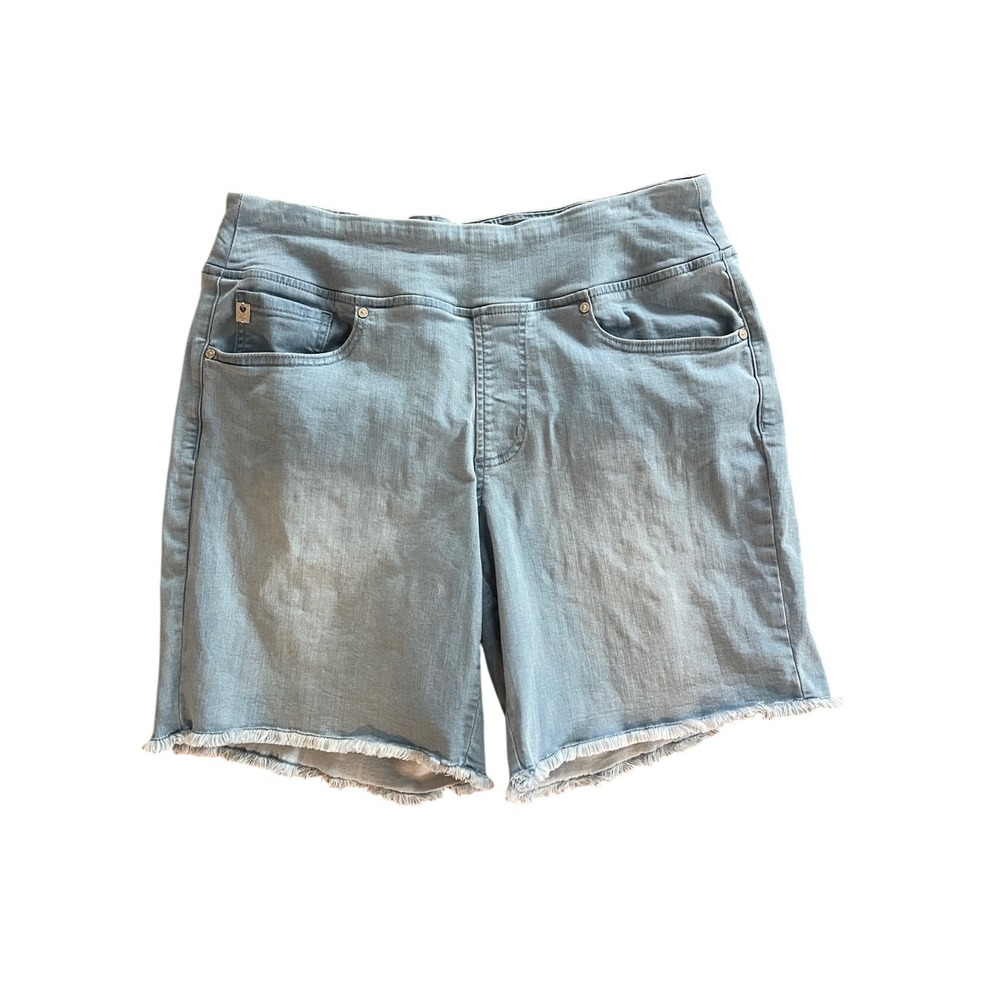 Belle by Kim Gravel TripleLuxe Denim 8" Shorts 12